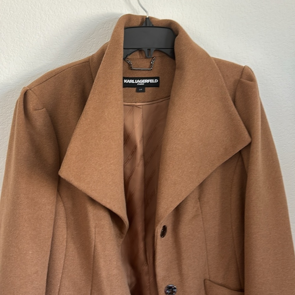 Karl Lagerfeld Paris Coat Camel in Size L - Picture 3 of 6